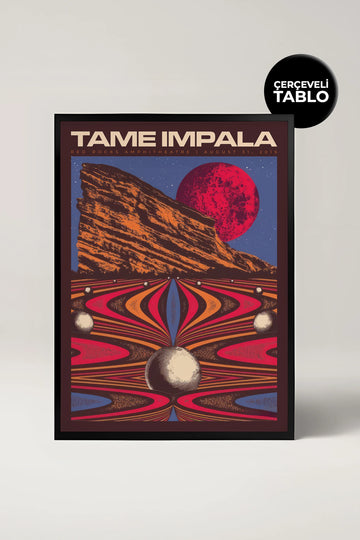 Tame Impala No:4 Konser Tasarımlı Retro Çerçeveli Tasarım Tablo