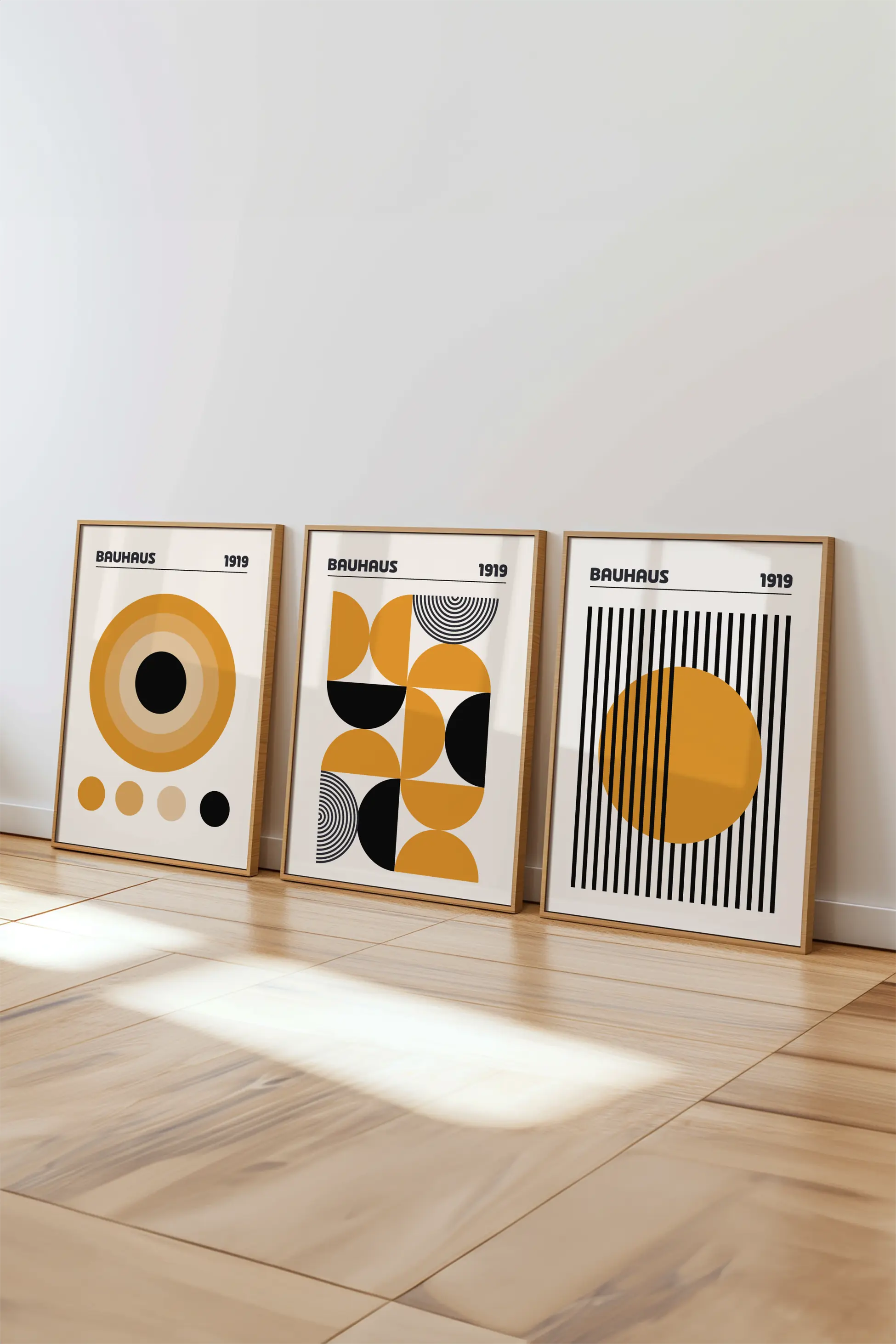 Bauhaus Koleksiyonu No: 10 Tasarımlı 3'lü Çerçeveli Tablo Seti