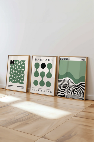 Bauhaus Koleksiyonu No: 4 Tasarımlı 3'lü Çerçeveli Tablo Seti