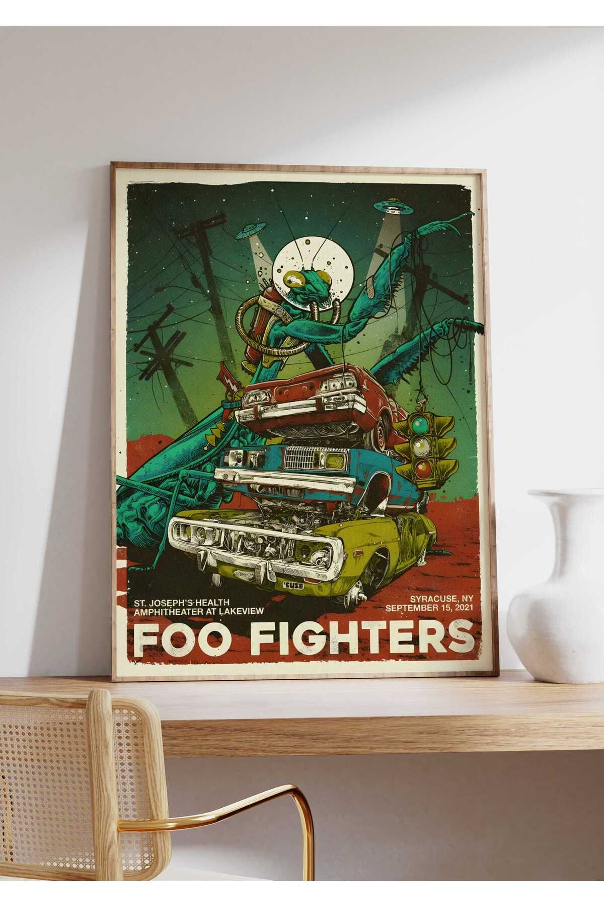 Foo Fighters Konser Tasarımlı Retro Çerçeveli Tasarım Tablo No:1