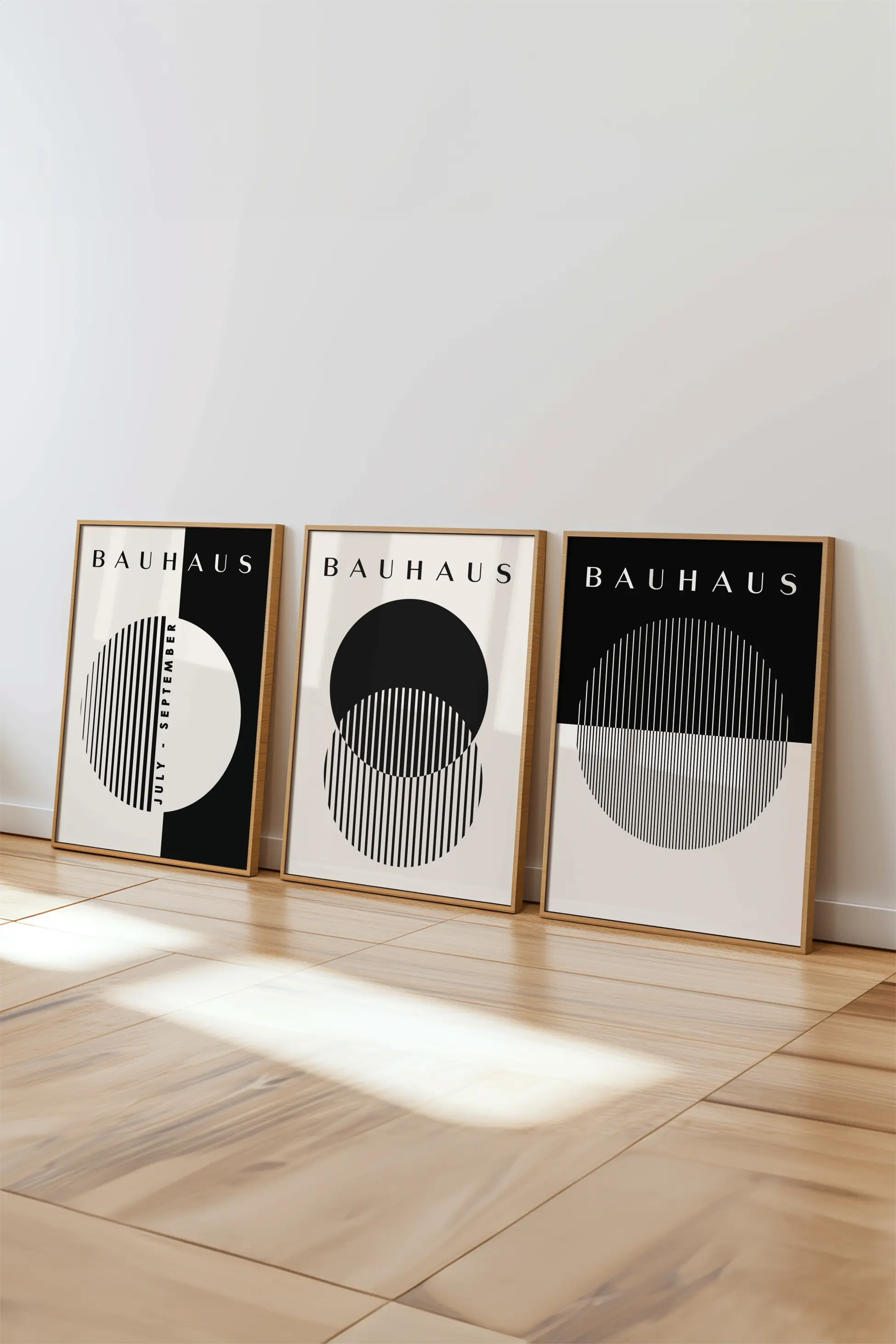 Bauhaus Koleksiyonu No: 9 Tasarımlı 3'lü Çerçeveli Tablo Seti