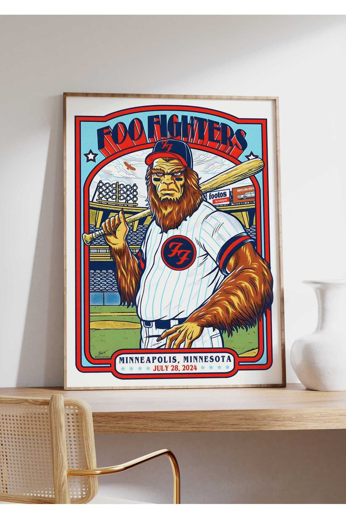 Foo Fighters Konser Tasarımlı Retro Çerçeveli Tasarım Tablo No:3