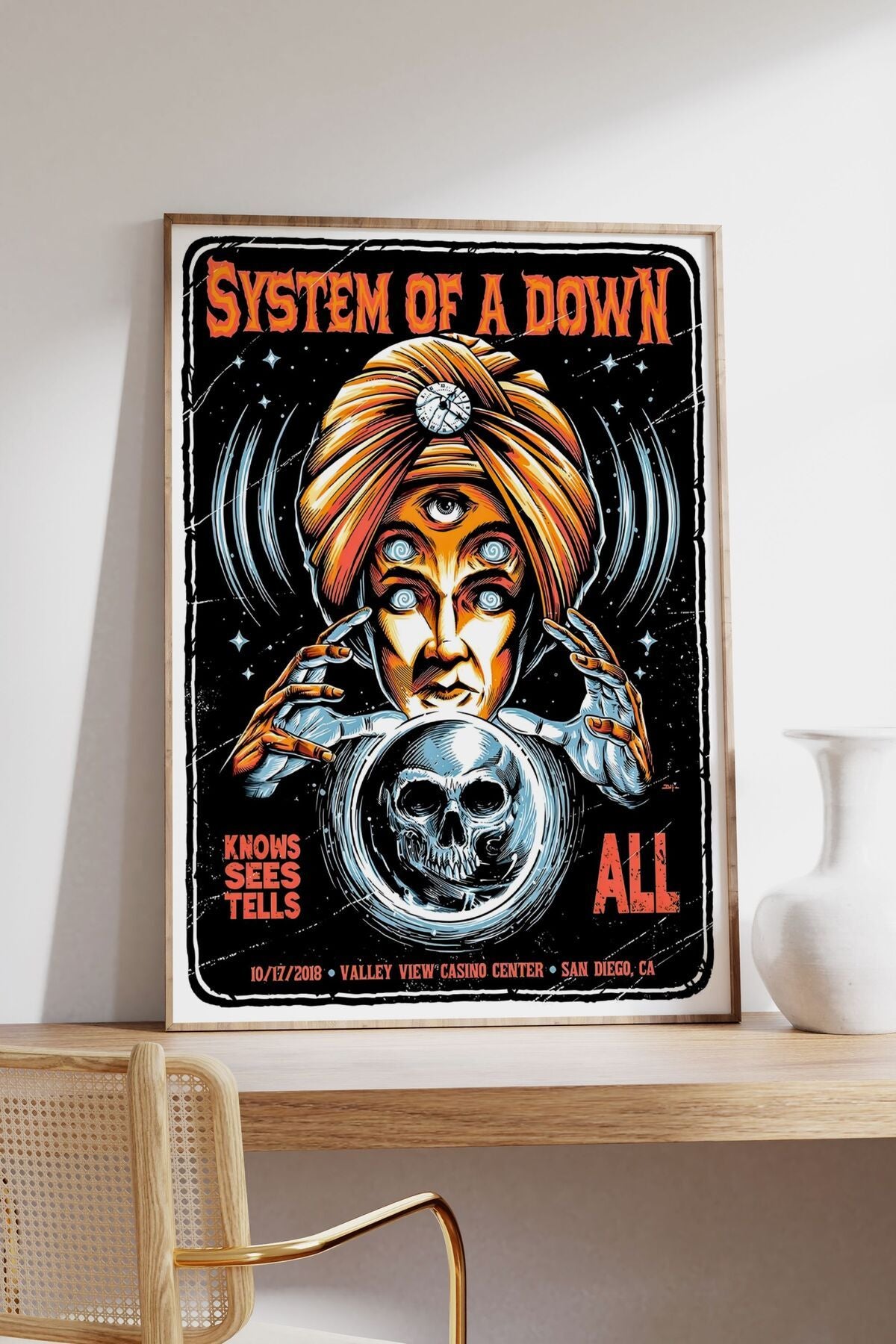 The System of a Down Konser Tasarımlı Retro Çerçeveli Tasarım Tablo