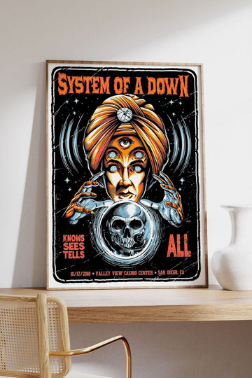 The System of a Down Konser Tasarımlı Retro Çerçeveli Tasarım Tablo