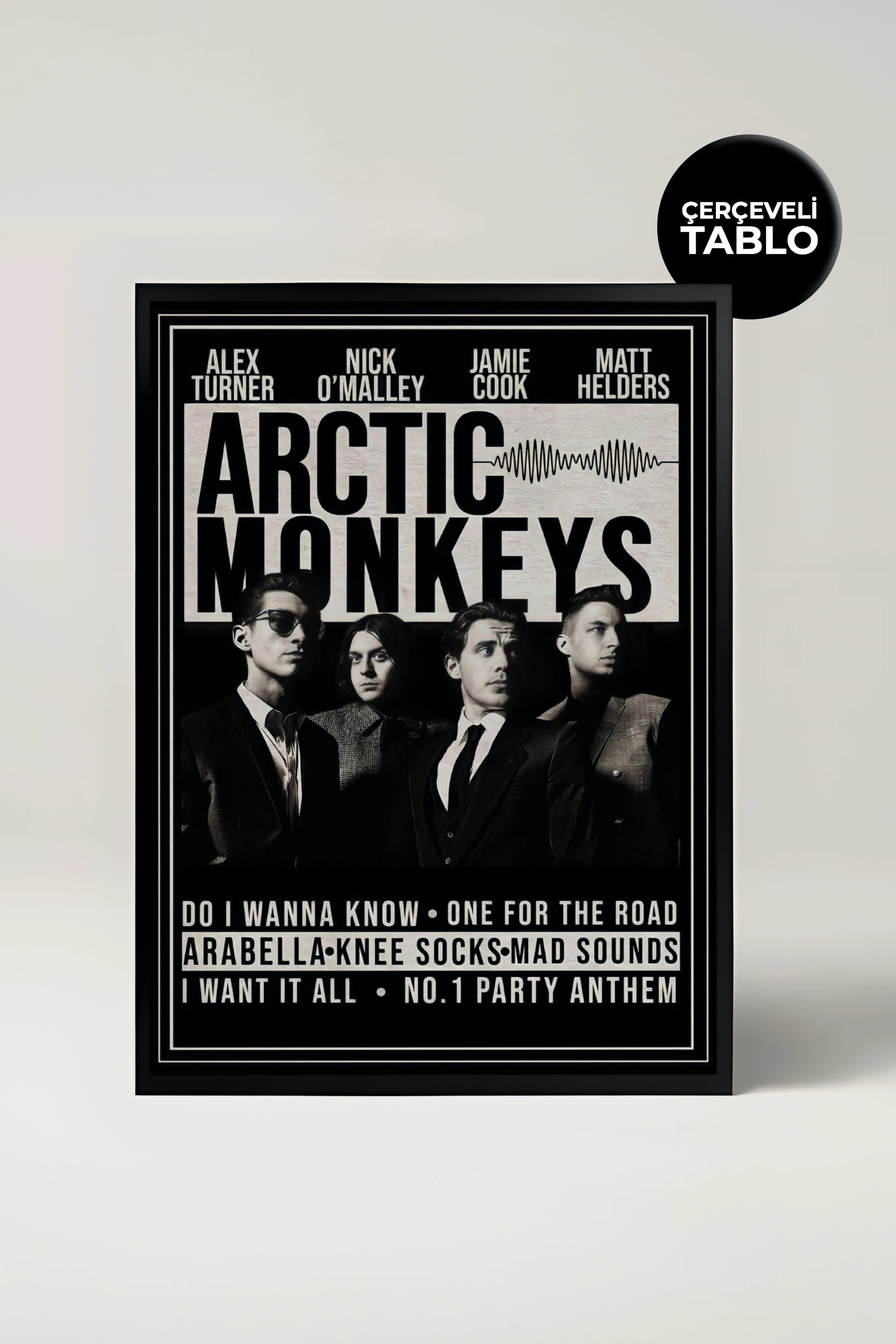 Arctic Monkeys Konser Tasarımlı Retro Çerçeveli Tasarım Tablo No:2