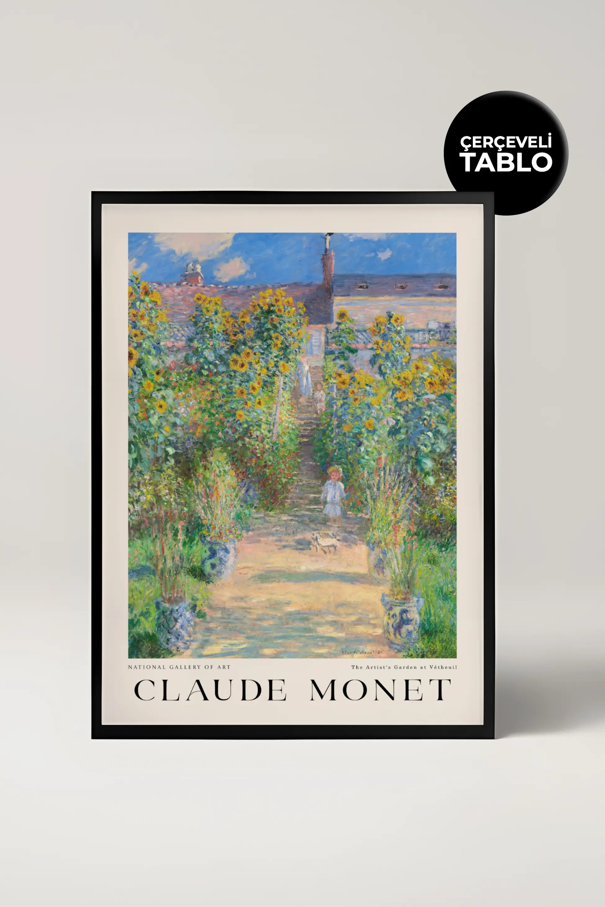 Claude Monet The Artists Garden at Vetheuil Çerçeveli Tablo
