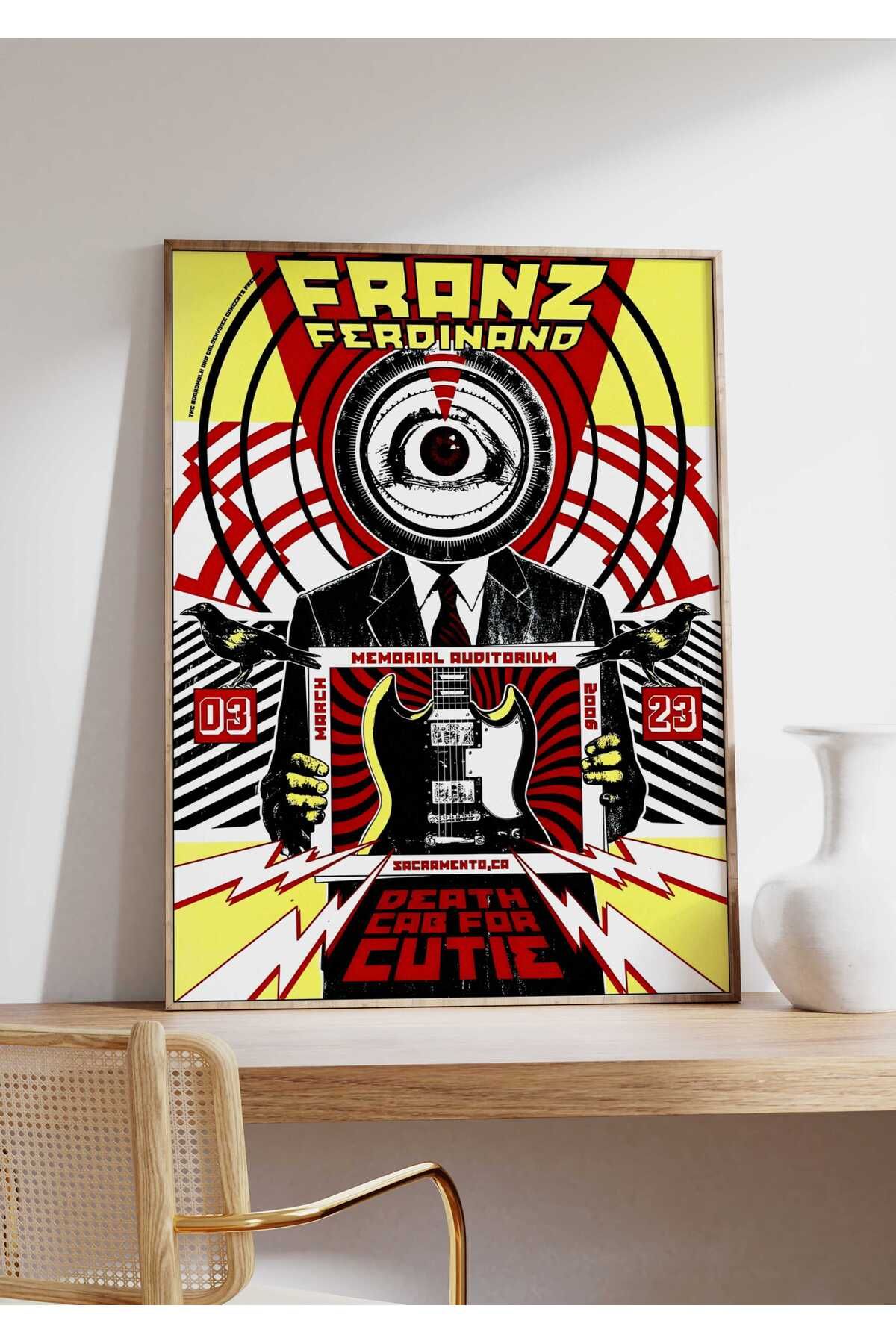 Franz Ferdinand Konser Tasarımlı Retro Çerçeveli Tasarım Tablo