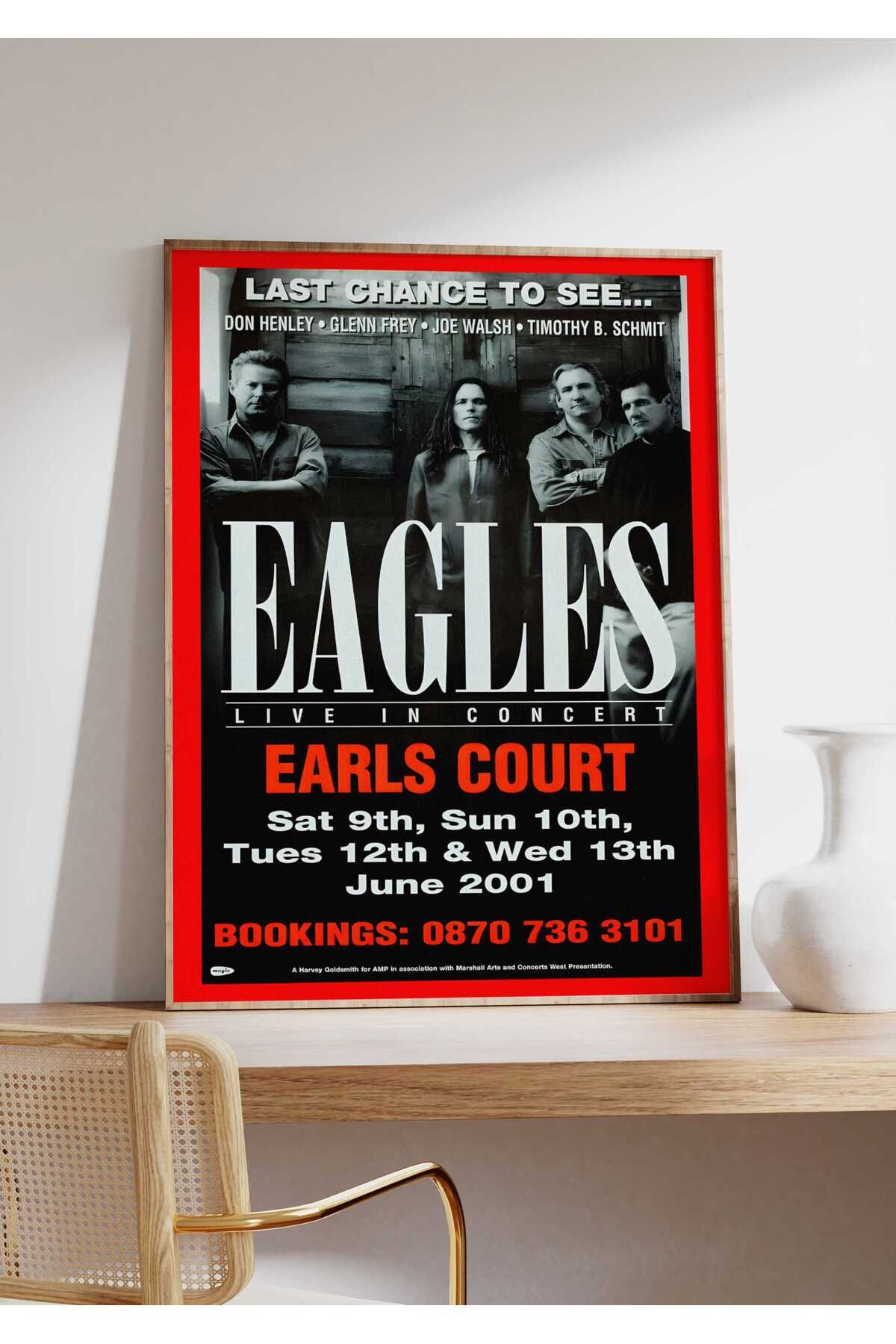Eagles Konser Tasarımlı Retro Çerçeveli Tasarım Tablo