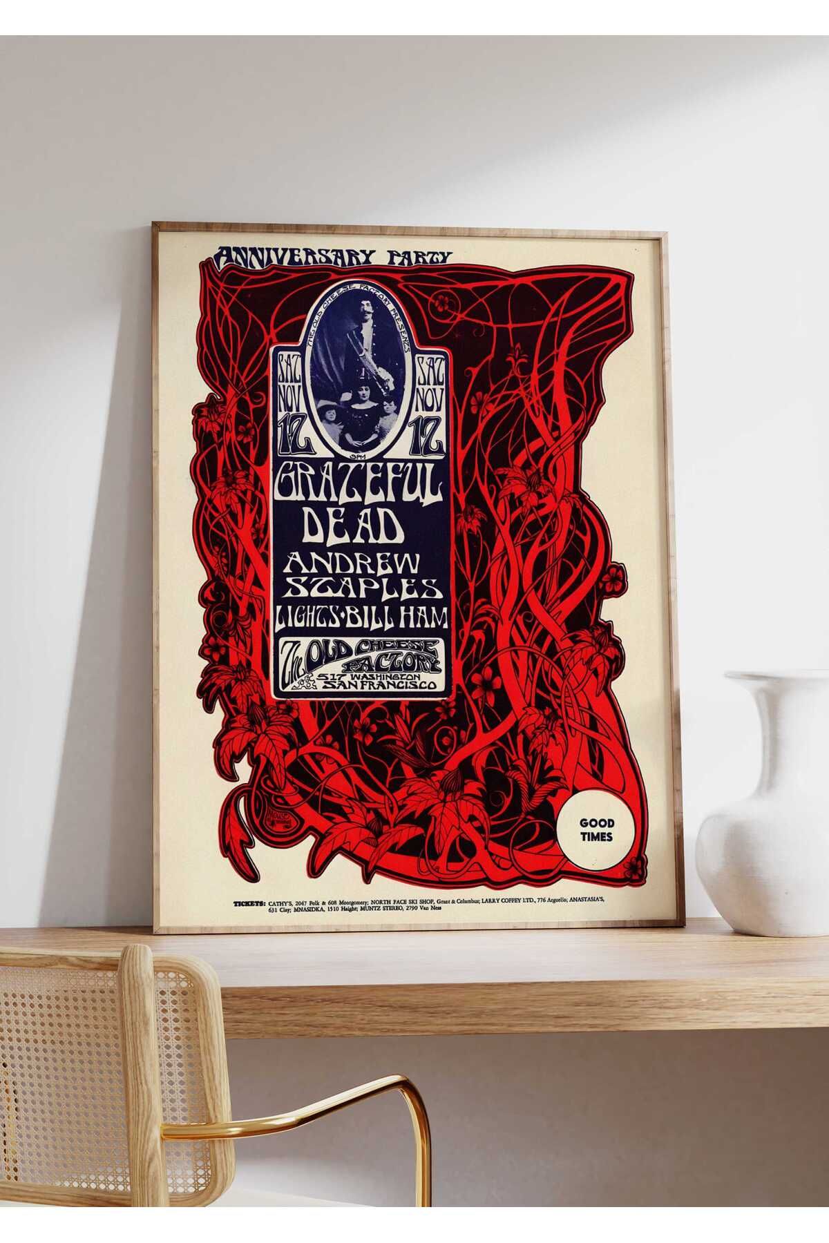 Greateful Dead Konser Tasarımlı Retro Çerçeveli Tasarım Tablo No:2