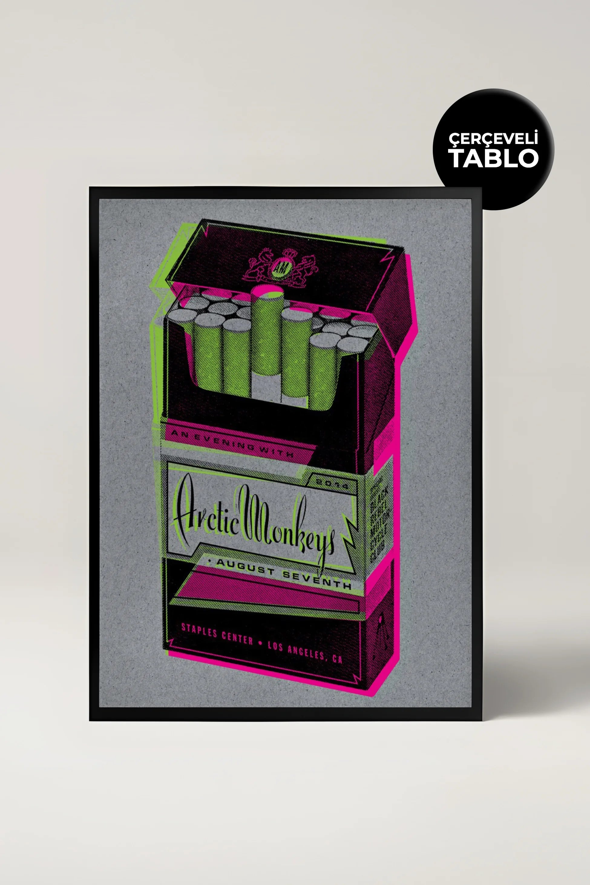 Arctic Monkeys Konser Tasarımlı Retro Çerçeveli Tasarım Tablo No:3