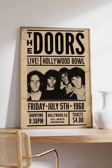 The Doors Konser Tasarımlı Retro Çerçeveli Tasarım Tablo