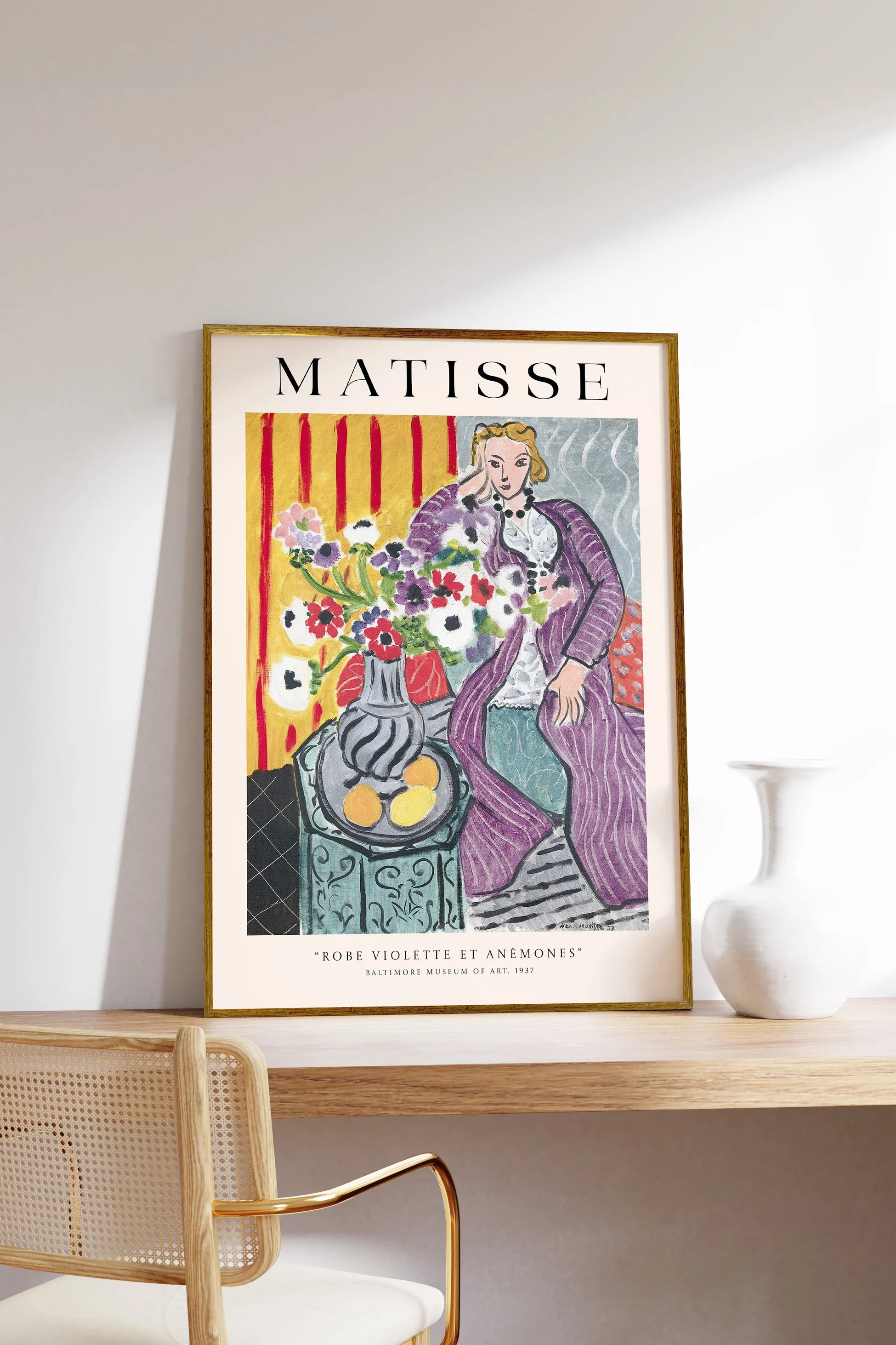 Henri Matisse Robe Violette Et Anemones Çerçeveli Tablo