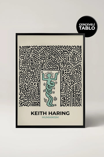 Keith Haring Humanism Ünlü Ressamlar Çerçeveli Tablo