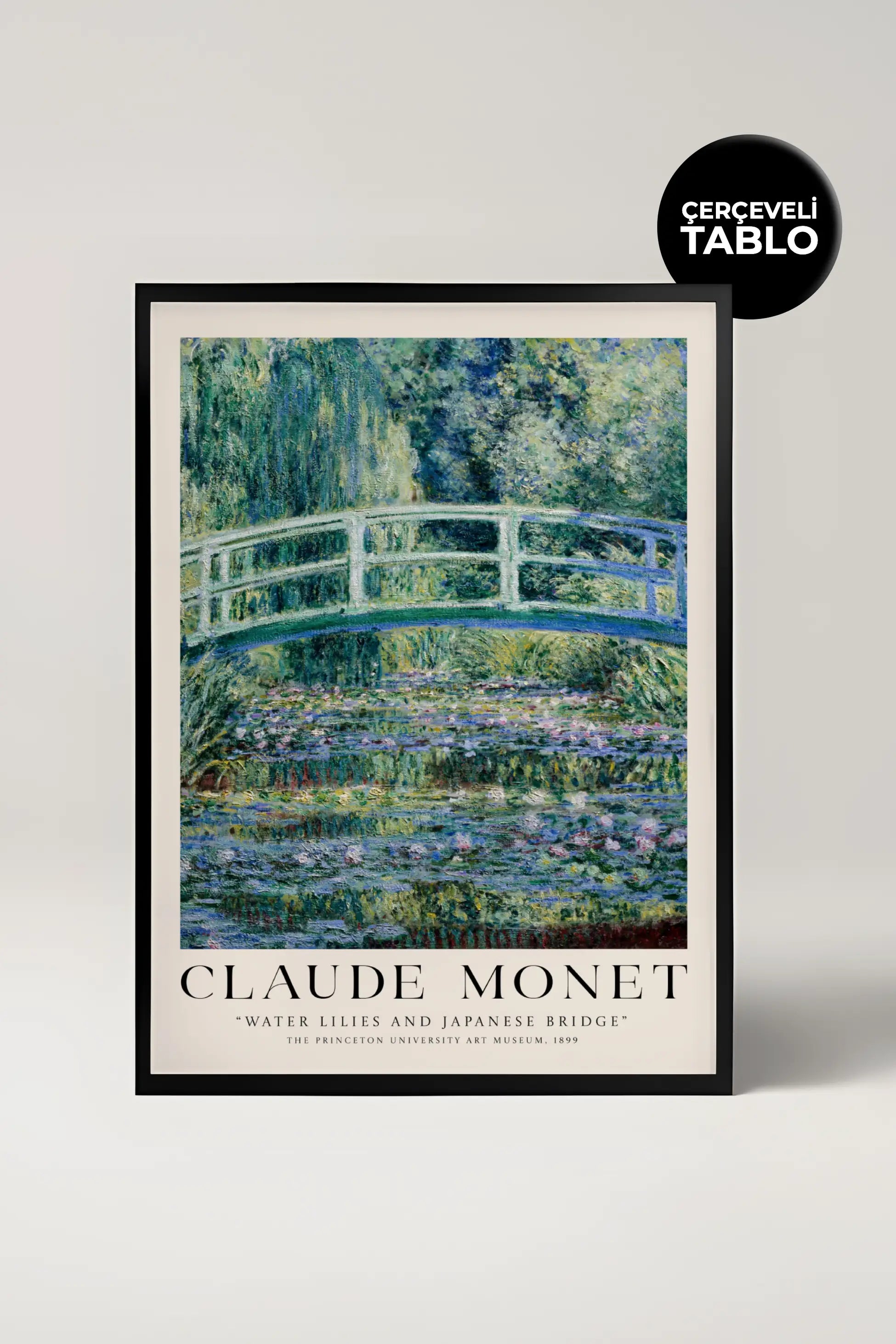 Claude Monet Water Lilies and Japanese Bridge Çerçeveli Tablo