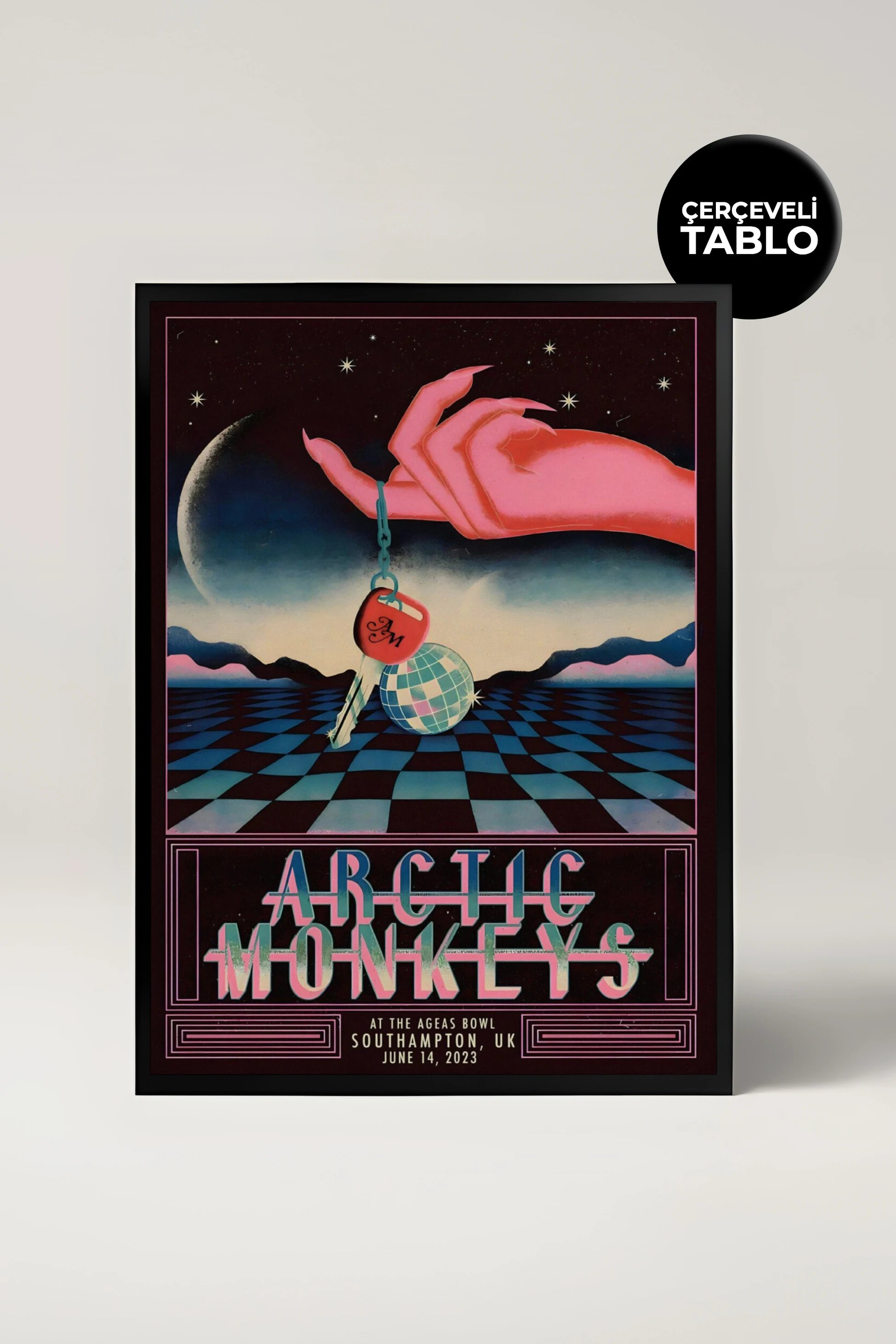 Arctic Monkeys Konser Tasarımlı Retro Çerçeveli Tasarım Tablo No:4