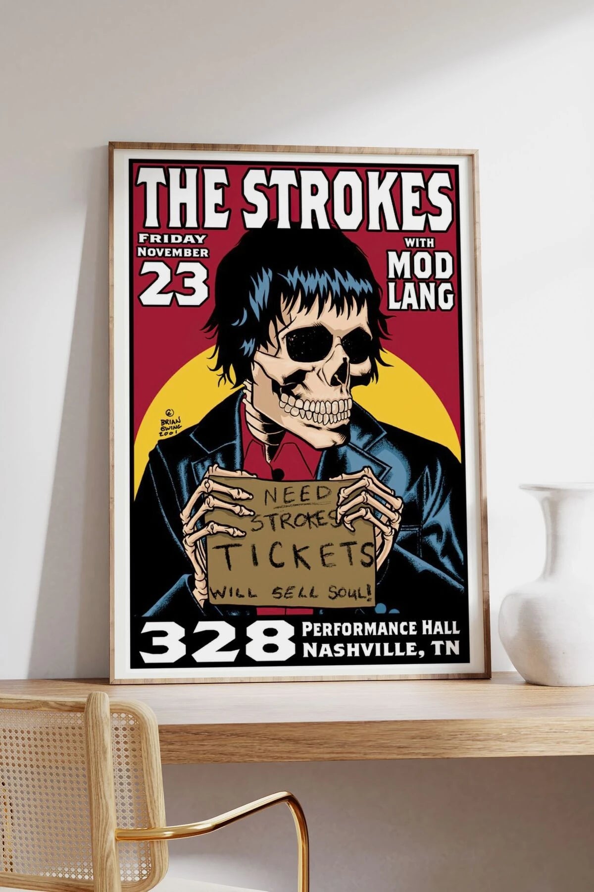The Strokes Konser Tasarımlı Retro Çerçeveli Tasarım Tablo No:1