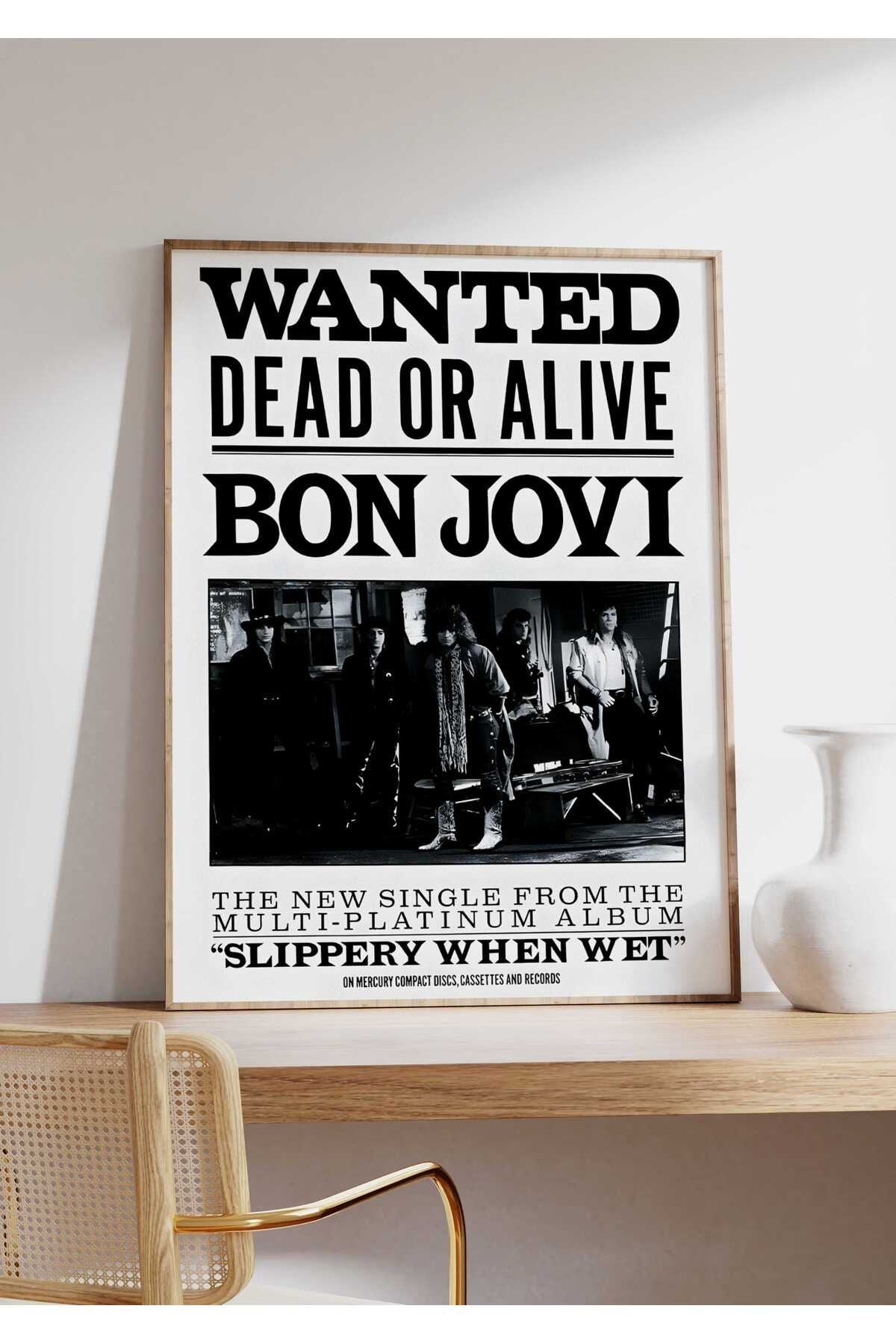 Bon Jovi Konser Tasarımlı Retro Çerçeveli Tasarım Tablo