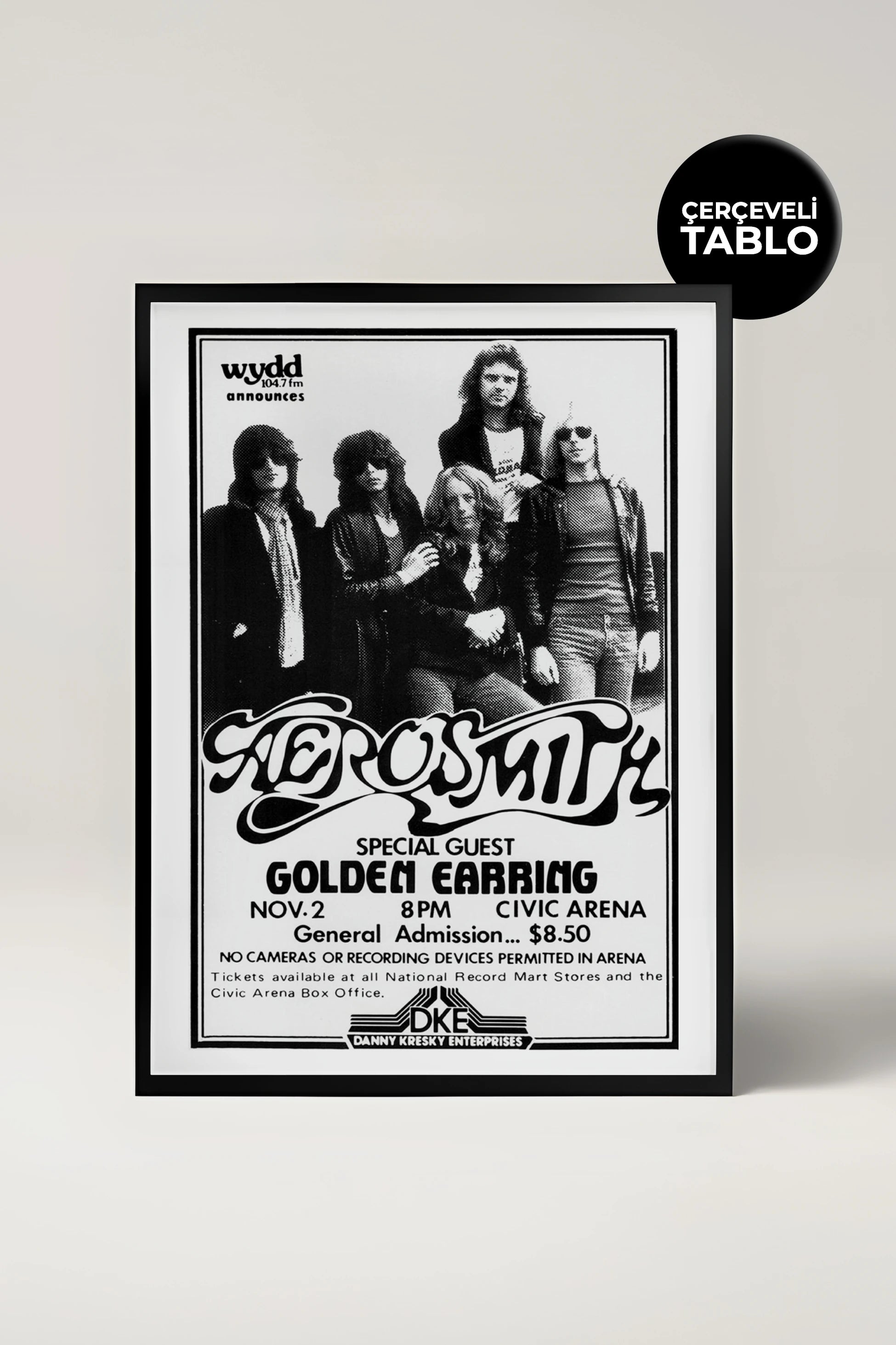 Aerosmith Konser Tasarımlı Retro Çerçeveli Tasarım Tablo No:2