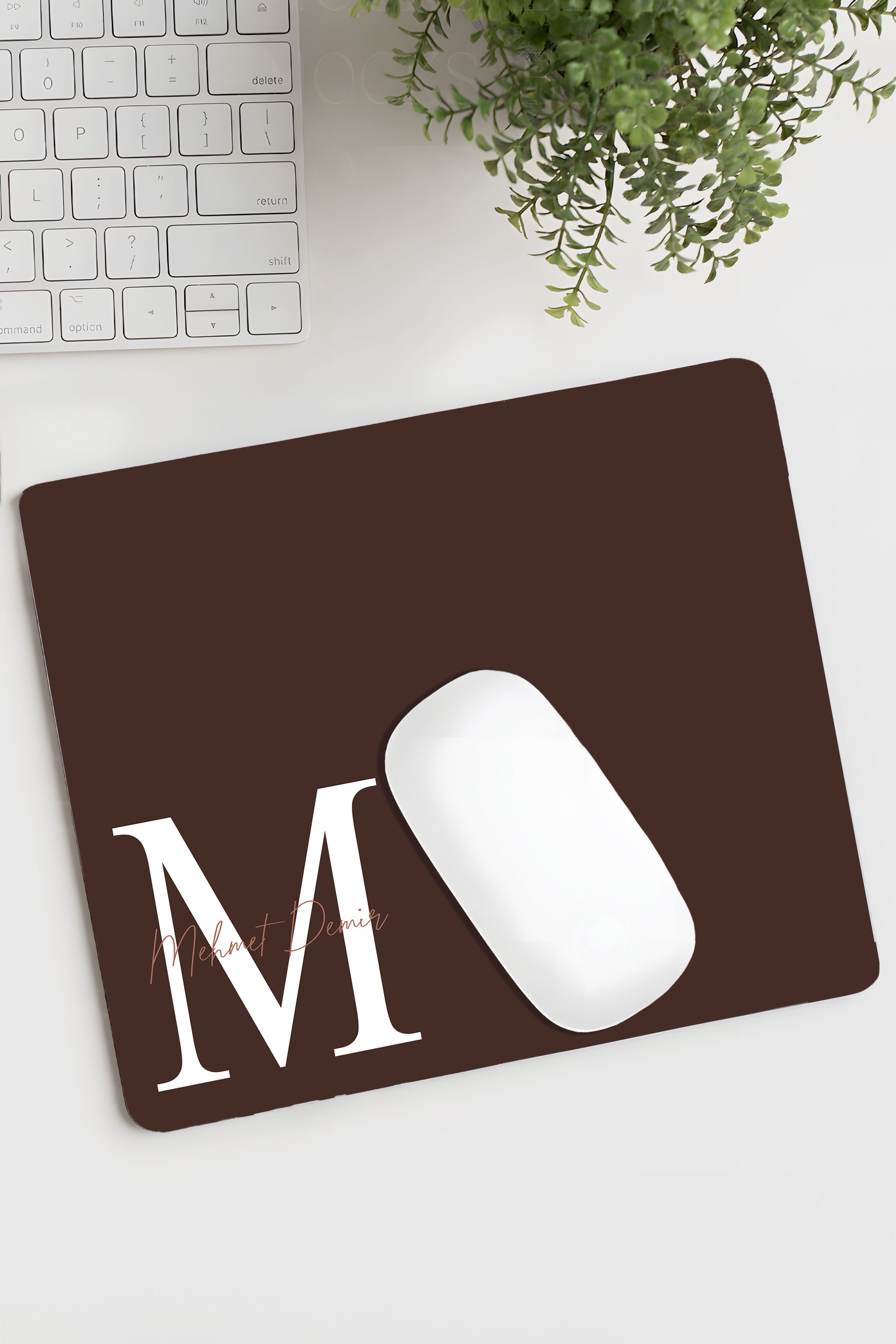 Kişiye Özel Baskılı Baş Harf, İsim Soyisim Tasarımlı 18x22cm Minimal Mousepad