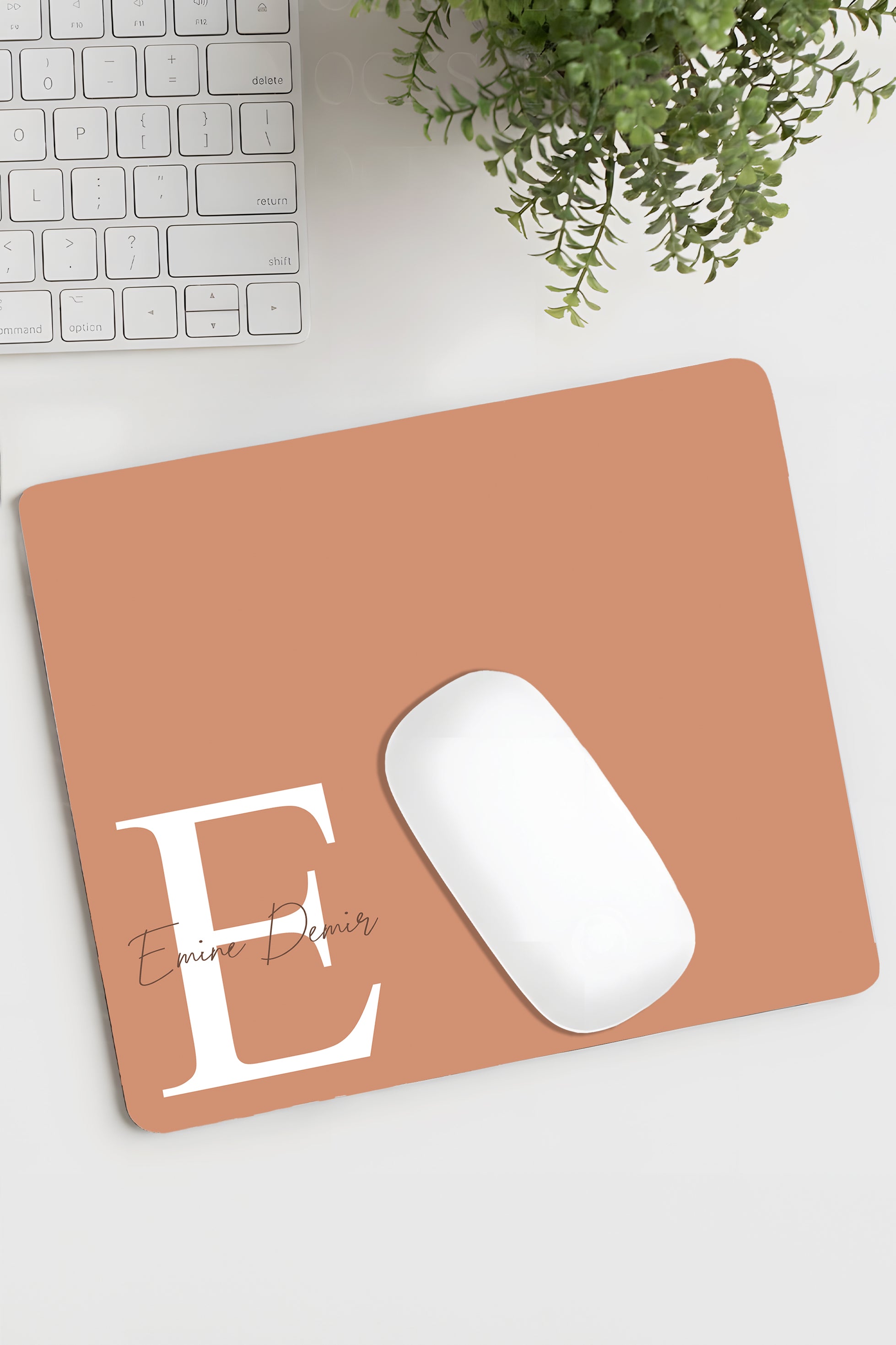 Kişiye Özel Baskılı Baş Harf, İsim Soyisim Tasarımlı 18x22cm Minimal Mousepad