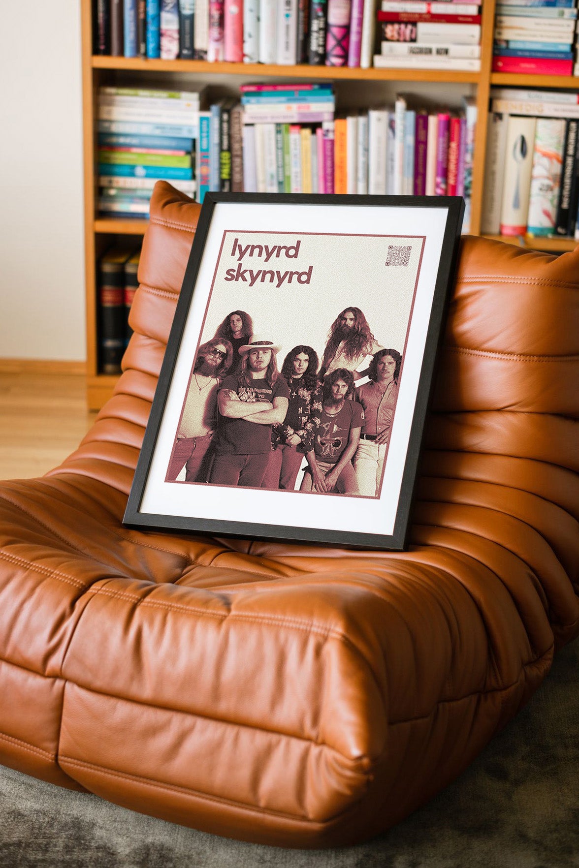 Lynyrd Skynyrd QR Kodlu Müziğin Devleri Koleksiyonu Siyah Çerçeveli Tasarım Tablo