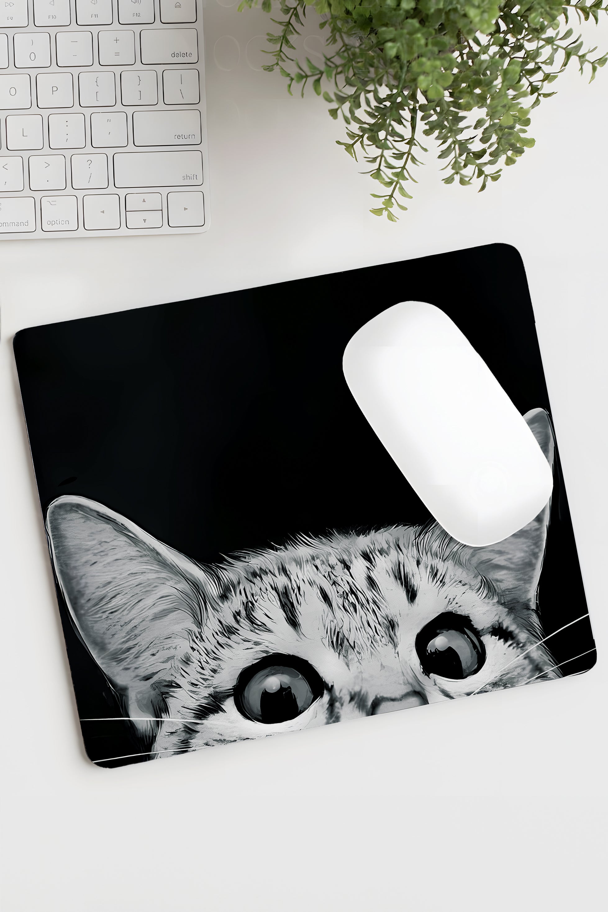 Curious Cat Tasarımlı 18x22cm Baskılı Mousepad