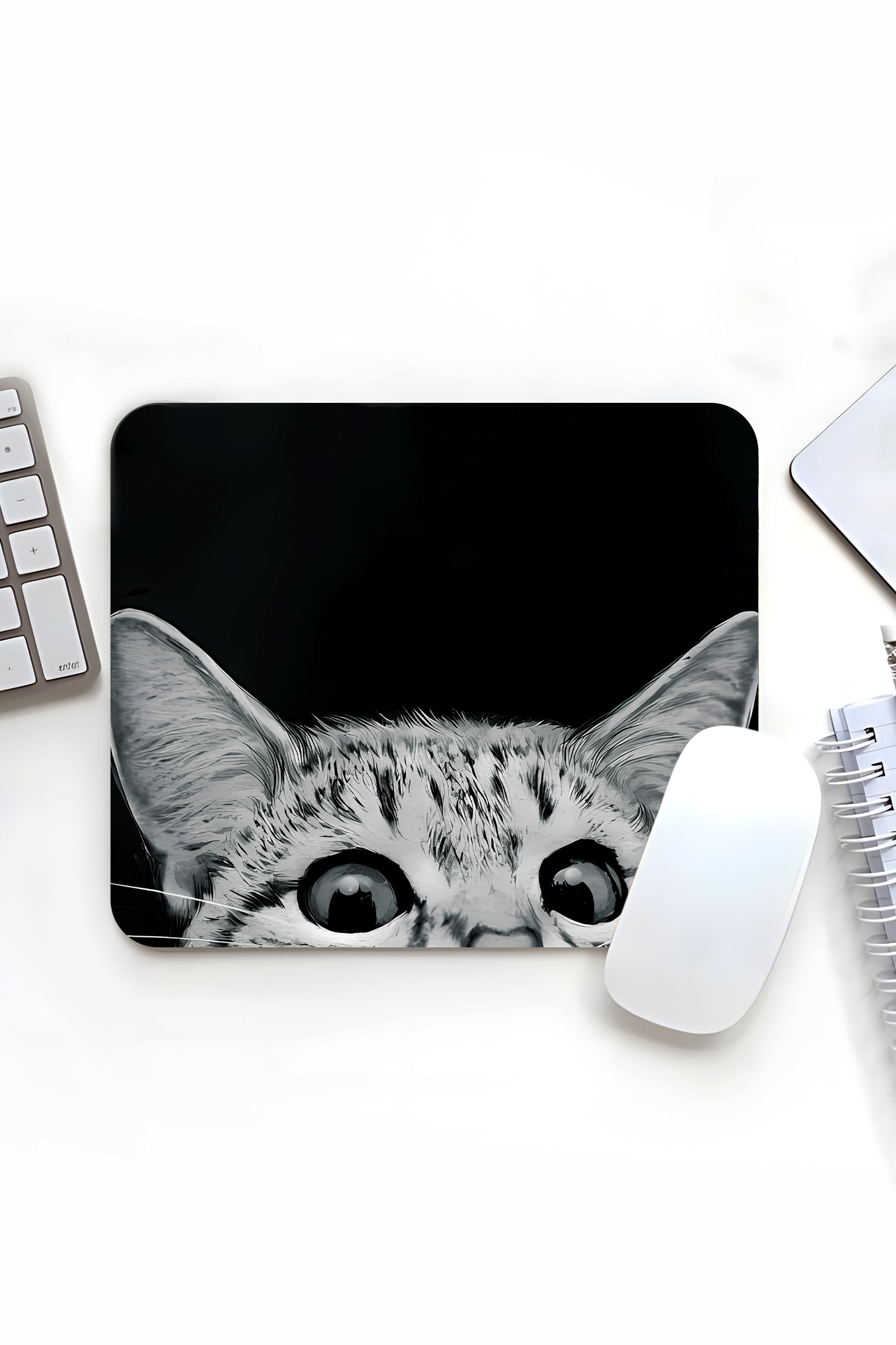Curious Cat Tasarımlı 18x22cm Baskılı Mousepad