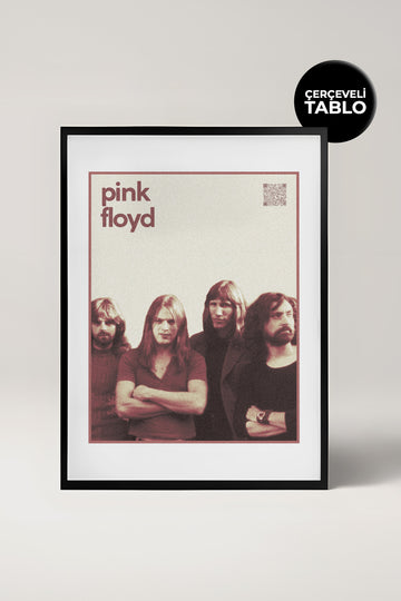 Pink Floyd QR Kodlu Müziğin Devleri Koleksiyonu Siyah Çerçeveli Tasarım Tablo
