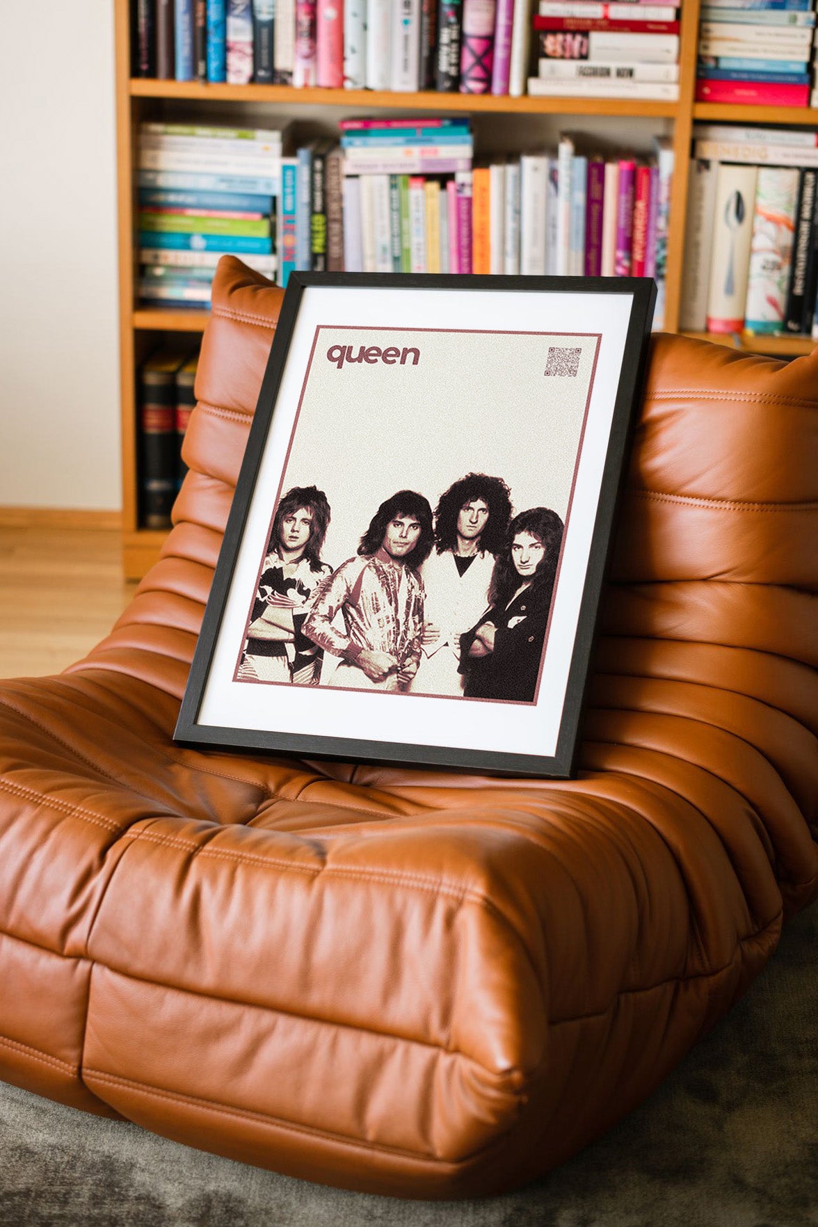 Queen QR Kodlu Müziğin Devleri Koleksiyonu Siyah Çerçeveli Tasarım Tablo