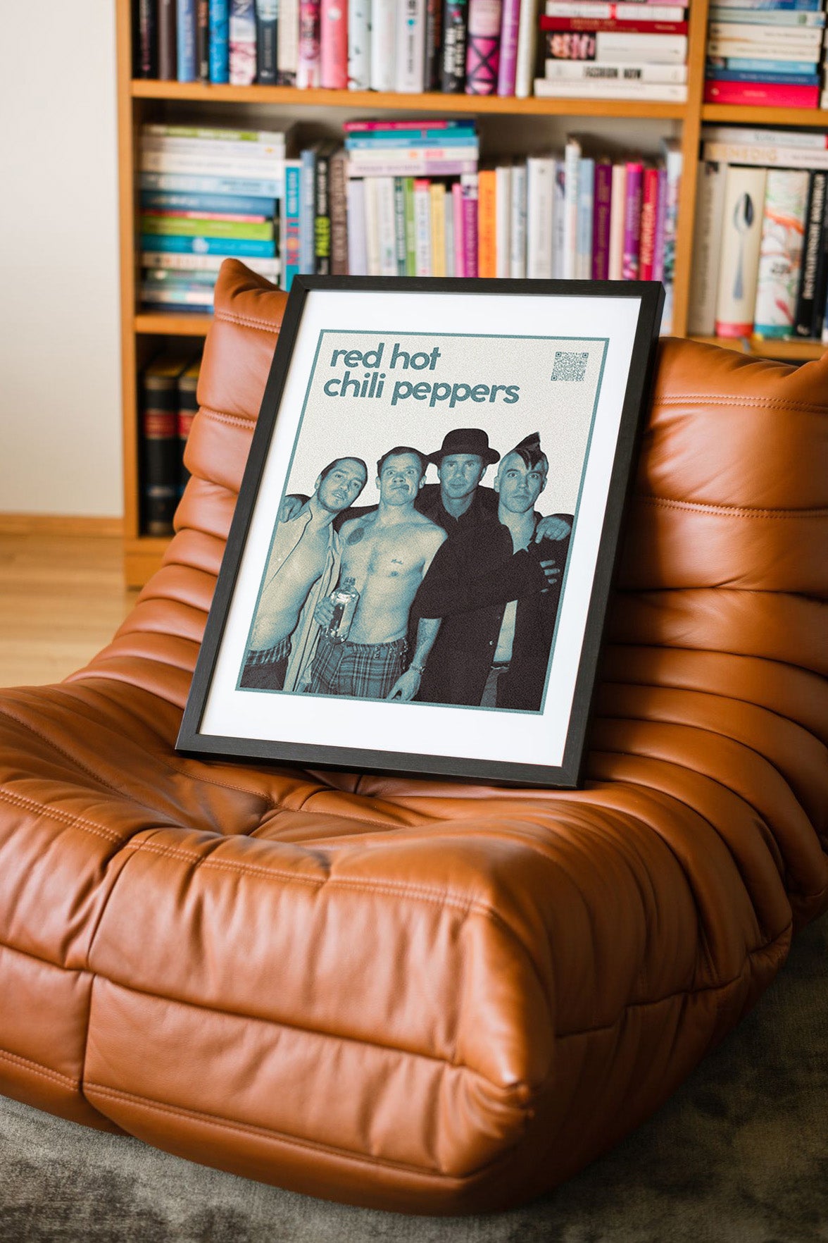 Red Hot Chili Peppers QR Kodlu Müziğin Devleri Koleksiyonu Siyah Çerçeveli Tasarım Tablo