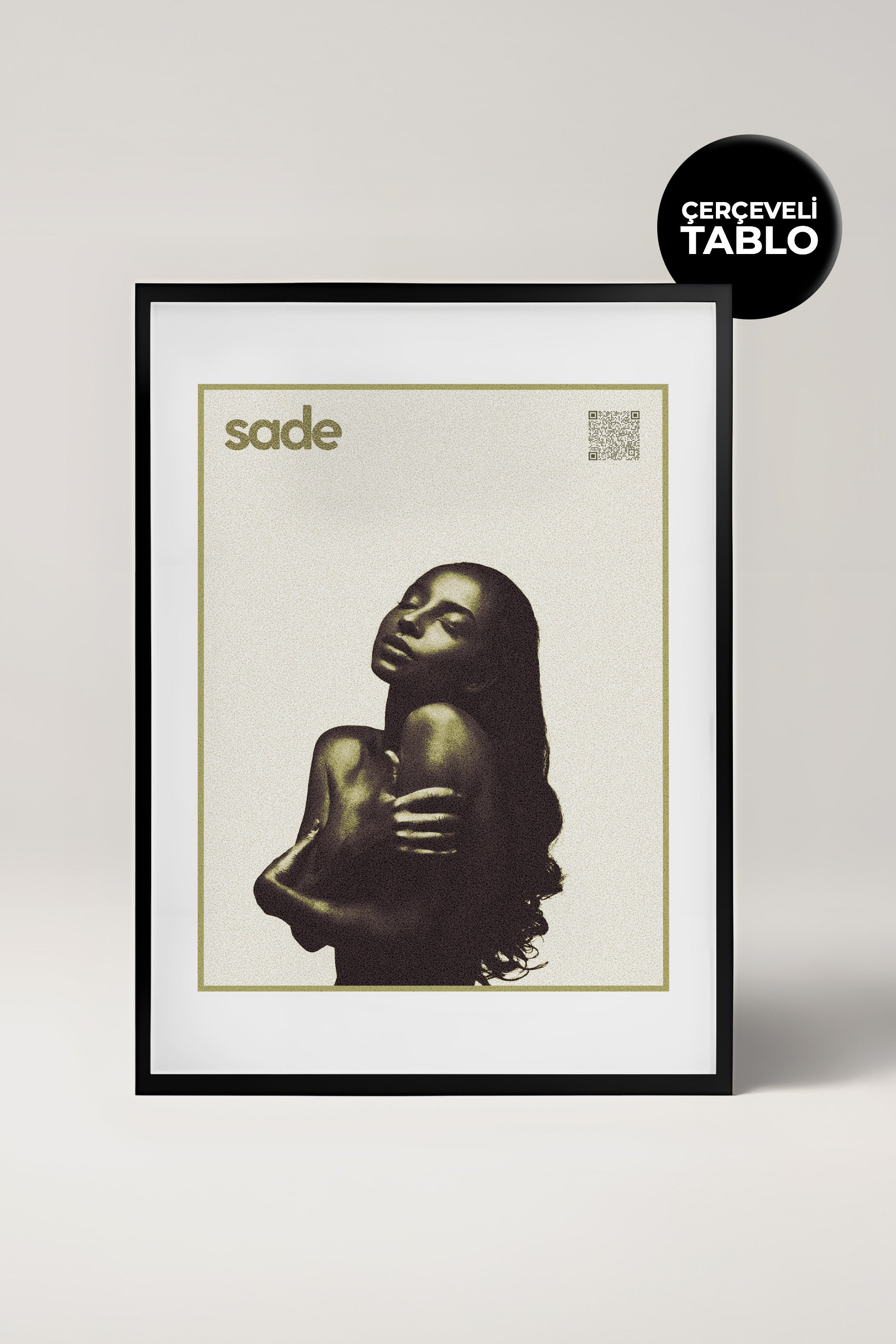 Sade QR Kodlu Müziğin Devleri Koleksiyonu Siyah Çerçeveli Tasarım Tablo