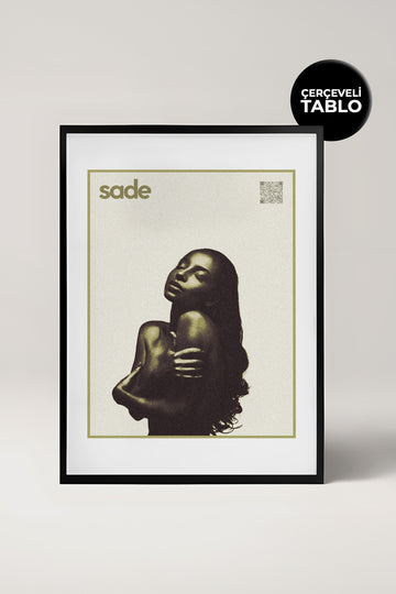 Sade QR Kodlu Müziğin Devleri Koleksiyonu Siyah Çerçeveli Tasarım Tablo