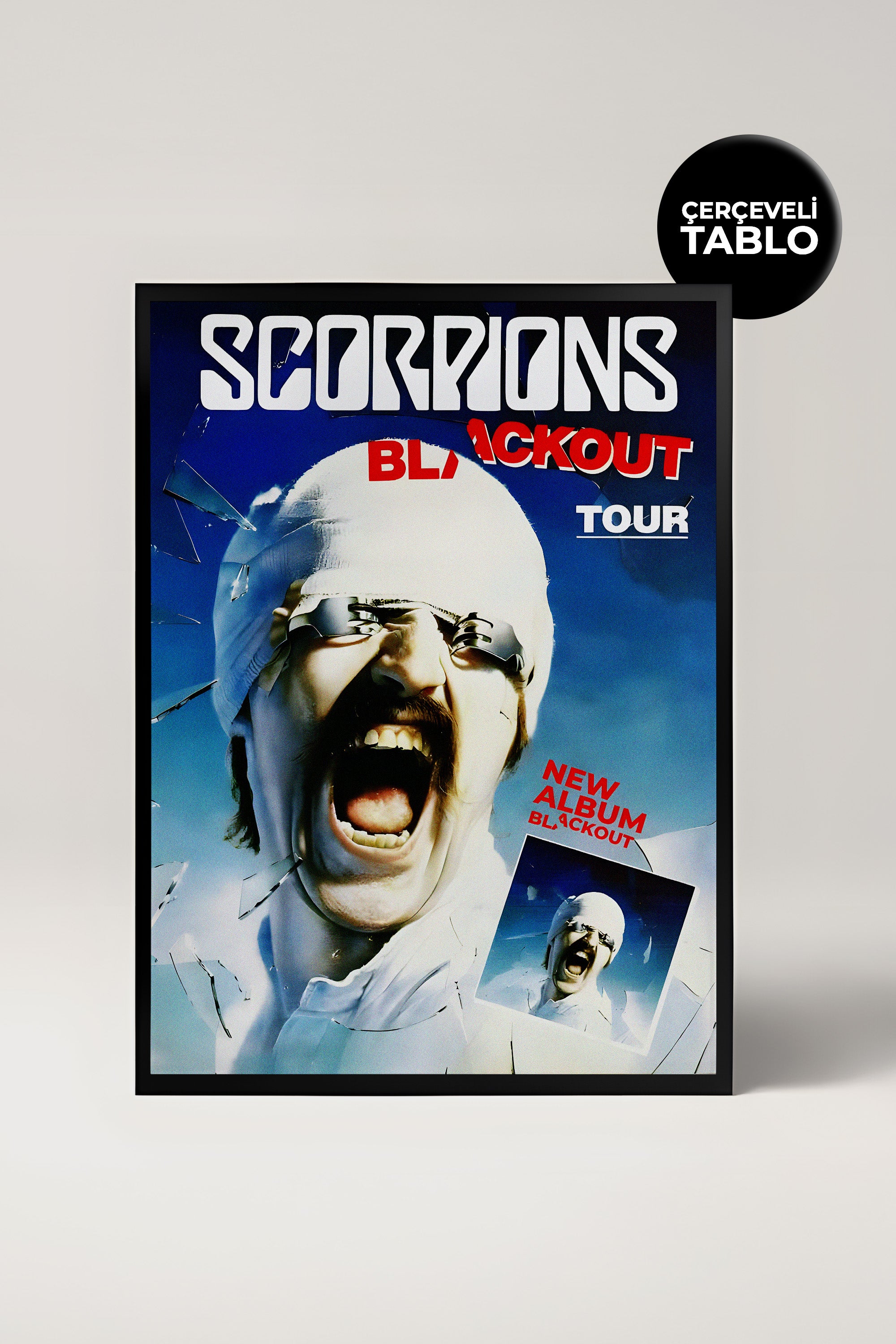Scorpions Konser Tasarımlı Retro Çerçeveli Tasarım Tablo