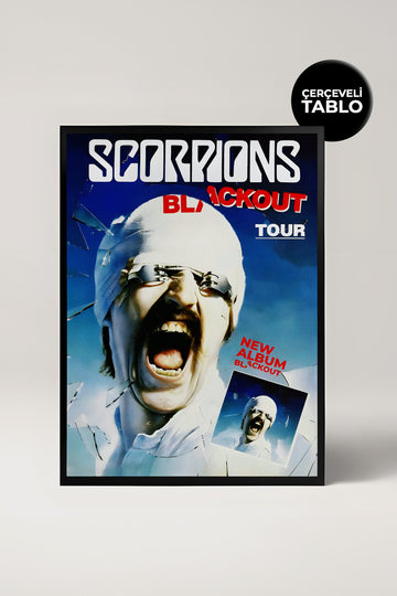 Scorpions Konser Tasarımlı Retro Çerçeveli Tasarım Tablo