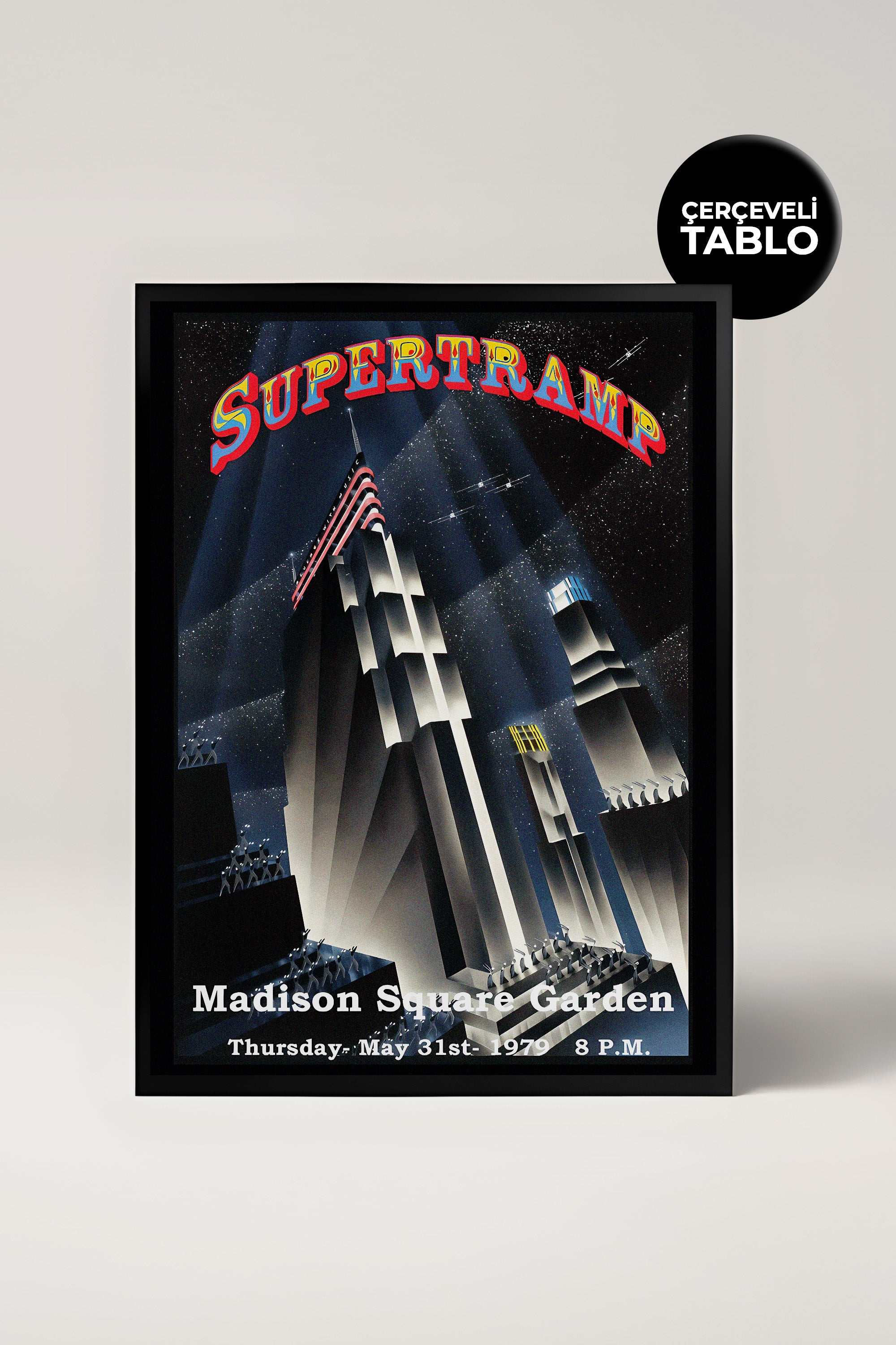Supertramp Konser Tasarımlı Retro Çerçeveli Tasarım Tablo