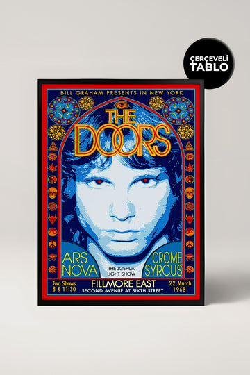 The Doors Jim Morrison Konser Tasarımlı Retro Çerçeveli Tasarım Tablo
