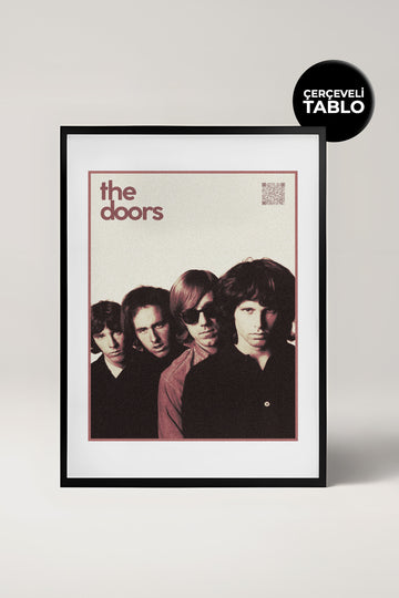 The Doors QR Kodlu Müziğin Devleri Koleksiyonu Siyah Çerçeveli Tasarım Tablo
