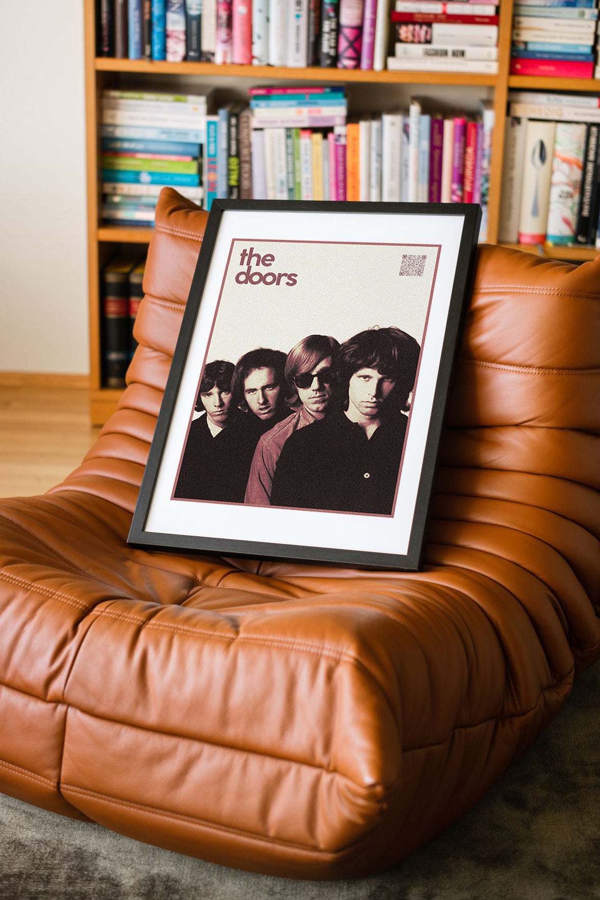 The Doors QR Kodlu Müziğin Devleri Koleksiyonu Siyah Çerçeveli Tasarım Tablo