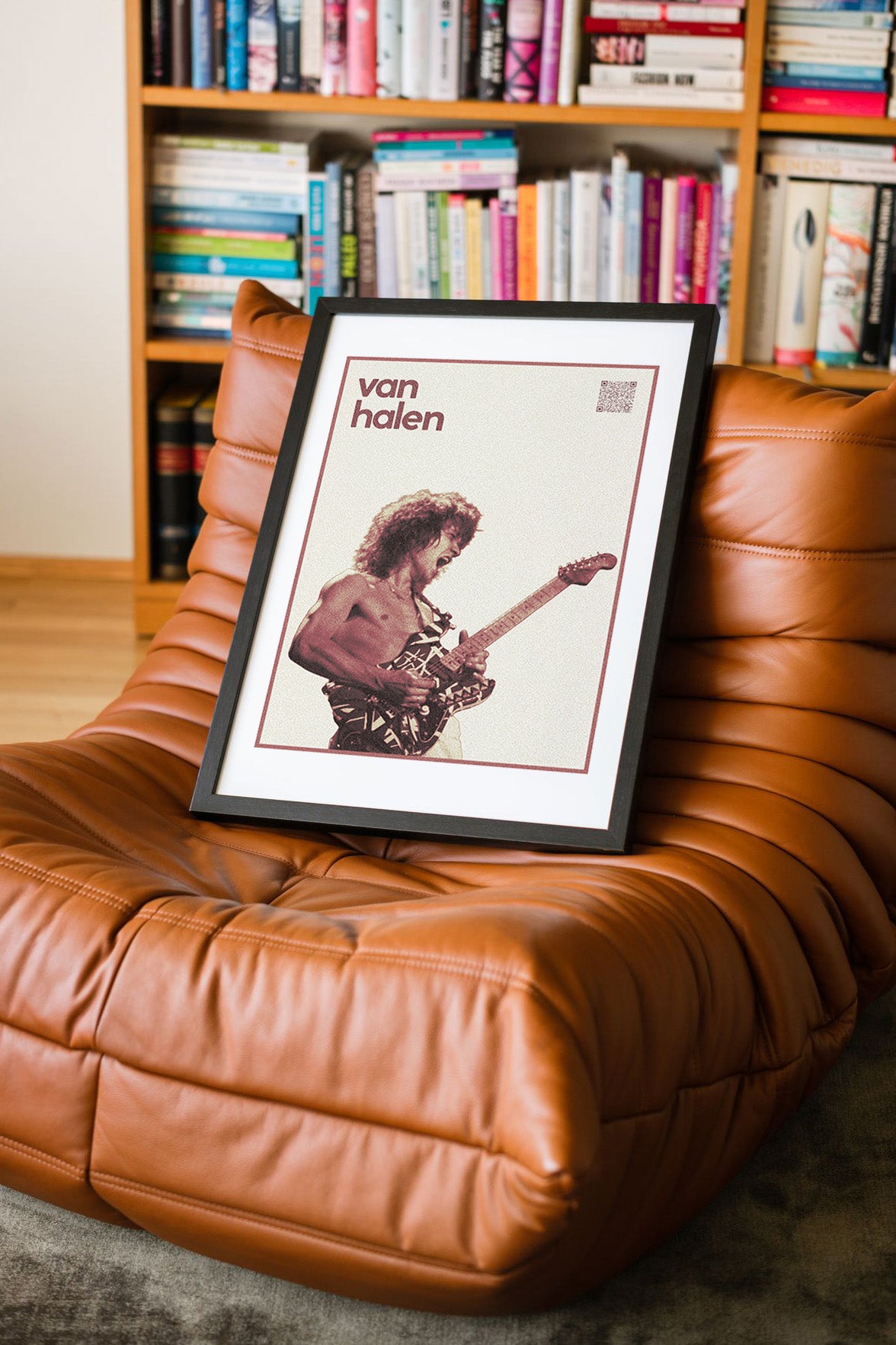 Van Halen QR Kodlu Müziğin Devleri Koleksiyonu Siyah Çerçeveli Tasarım Tablo
