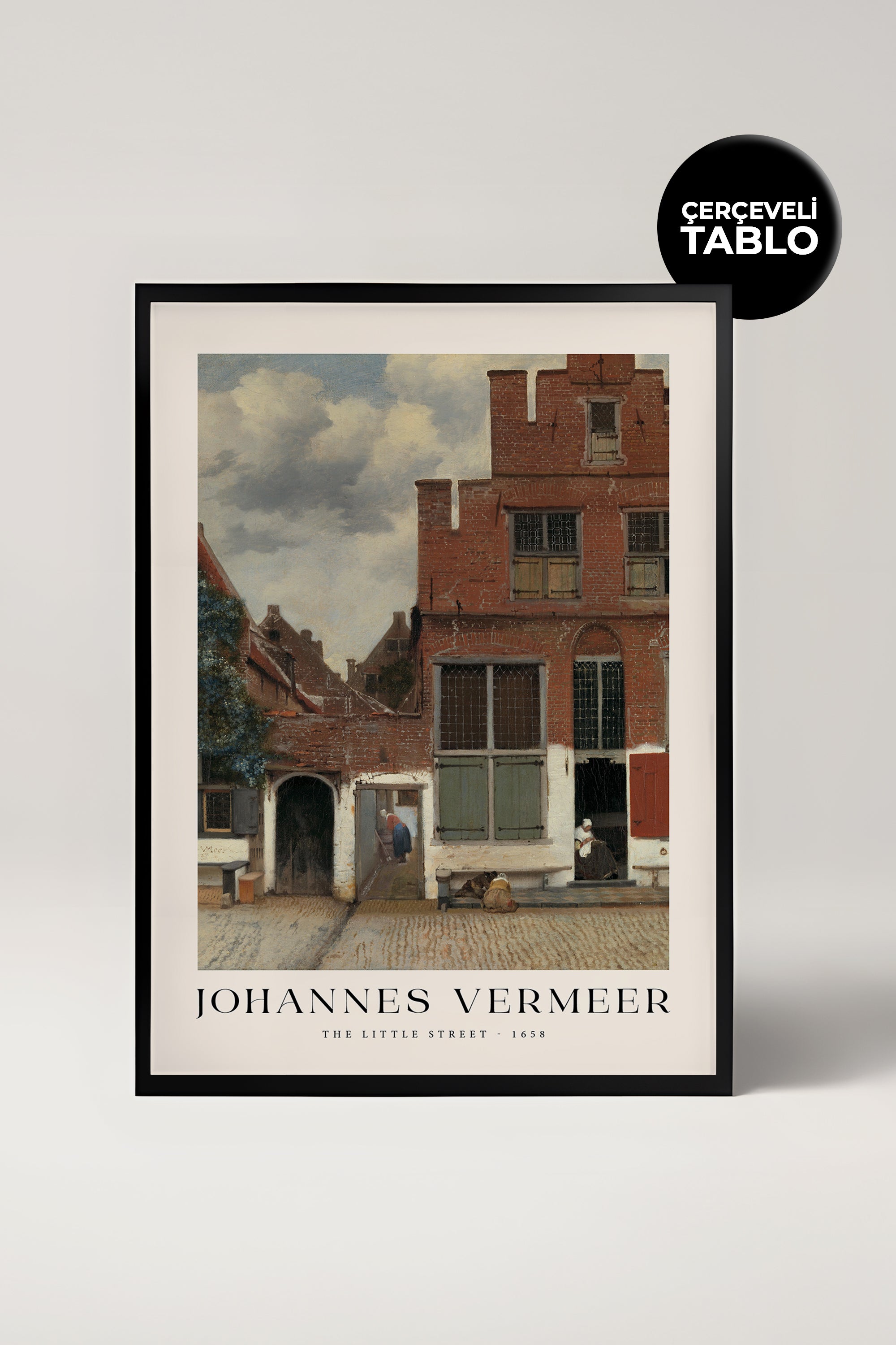 Johannes Vermeer The Little Street Ünlü Ressamlar Çerçeveli Tablo
